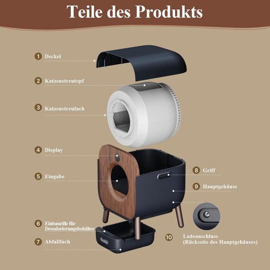 PAWBBY P1 Ultra selbstreinigende Katzentoilette