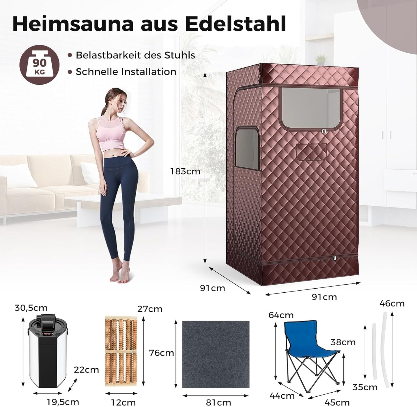 Petties Full-Body Saunabox als Komplettset
